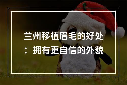 兰州移植眉毛的好处：拥有更自信的外貌