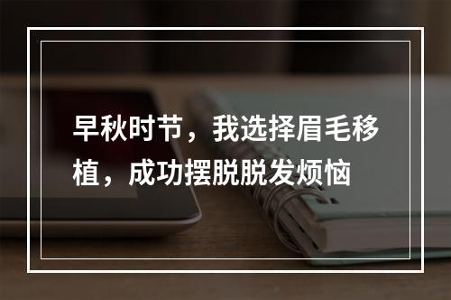 早秋时节，我选择眉毛移植，成功摆脱脱发烦恼