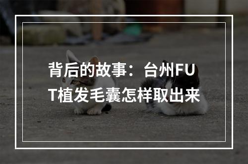 背后的故事：台州FUT植发毛囊怎样取出来