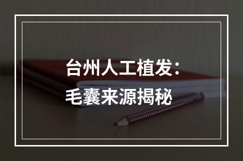 台州人工植发：毛囊来源揭秘