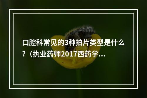 口腔科常见的3种拍片类型是什么?（执业药师2017西药学要点之片剂的种类）