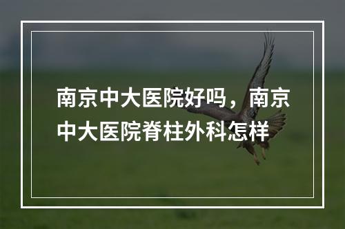 南京中大医院好吗，南京中大医院脊柱外科怎样