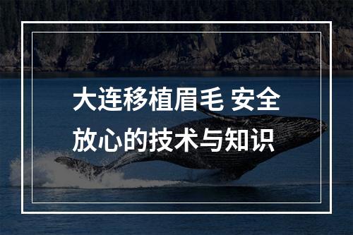 大连移植眉毛 安全放心的技术与知识