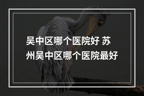 吴中区哪个医院好 苏州吴中区哪个医院最好