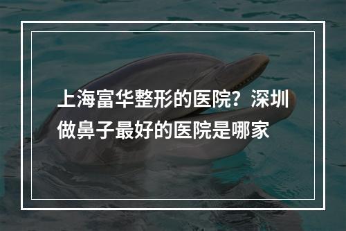 上海富华整形的医院？深圳做鼻子最好的医院是哪家