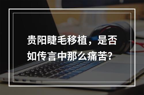 贵阳睫毛移植，是否如传言中那么痛苦？