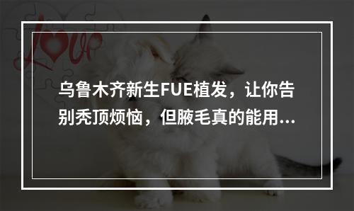 乌鲁木齐新生FUE植发，让你告别秃顶烦恼，但腋毛真的能用来植发吗？