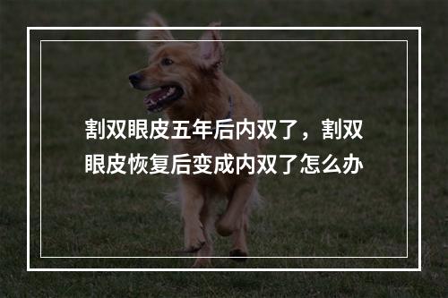 割双眼皮五年后内双了，割双眼皮恢复后变成内双了怎么办