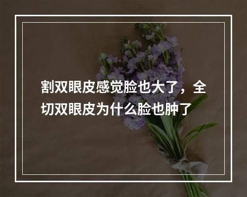 割双眼皮感觉脸也大了，全切双眼皮为什么脸也肿了