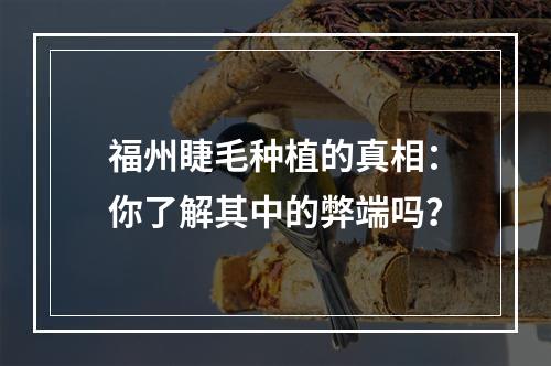 福州睫毛种植的真相：你了解其中的弊端吗？