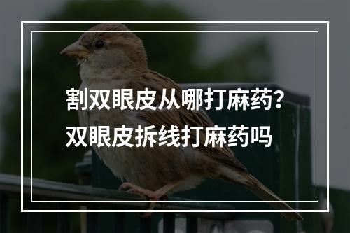 割双眼皮从哪打麻药？双眼皮拆线打麻药吗