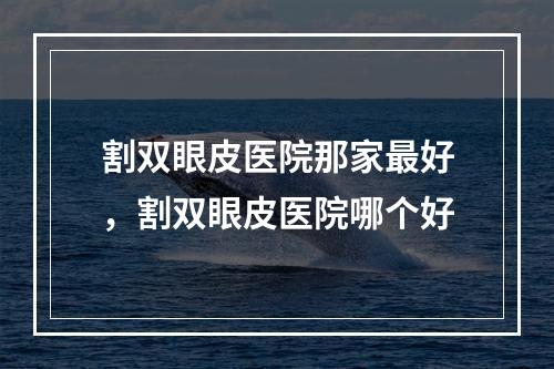 割双眼皮医院那家最好，割双眼皮医院哪个好