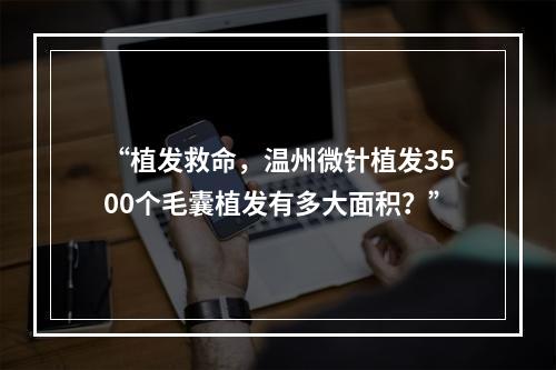 “植发救命，温州微针植发3500个毛囊植发有多大面积？”