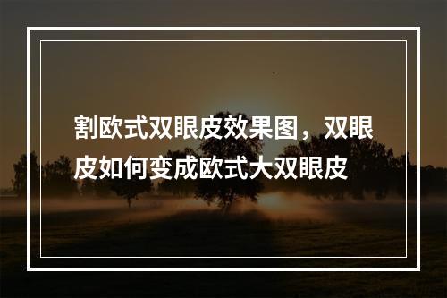 割欧式双眼皮效果图，双眼皮如何变成欧式大双眼皮