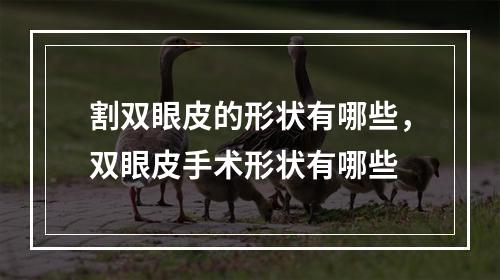 割双眼皮的形状有哪些，双眼皮手术形状有哪些