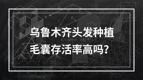 乌鲁木齐头发种植毛囊存活率高吗？