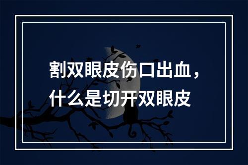 割双眼皮伤口出血，什么是切开双眼皮