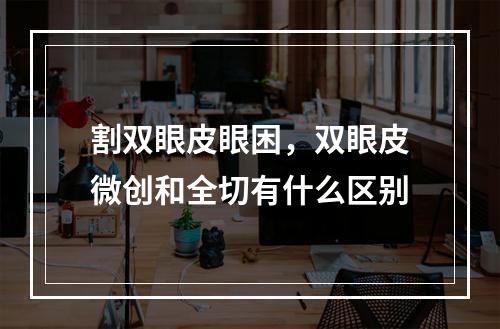 割双眼皮眼困，双眼皮微创和全切有什么区别