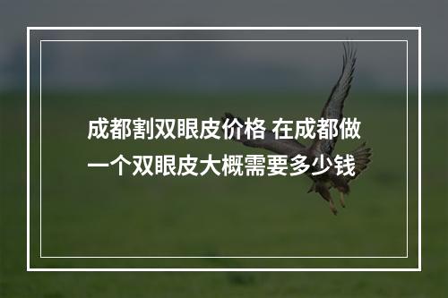 成都割双眼皮价格 在成都做一个双眼皮大概需要多少钱