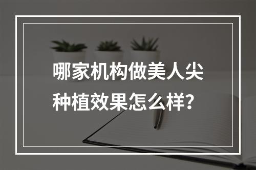 哪家机构做美人尖种植效果怎么样？