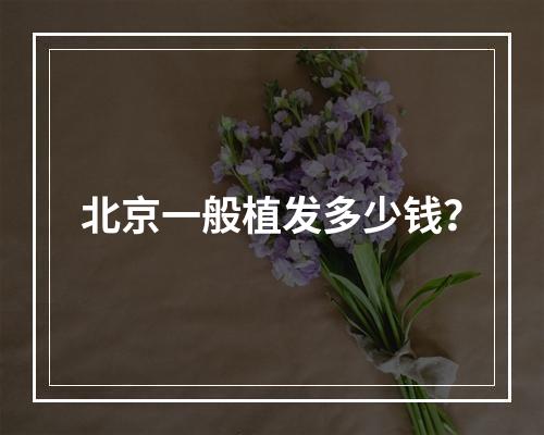 北京一般植发多少钱？