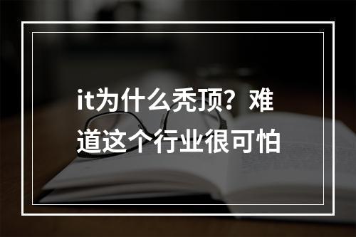 it为什么秃顶？难道这个行业很可怕