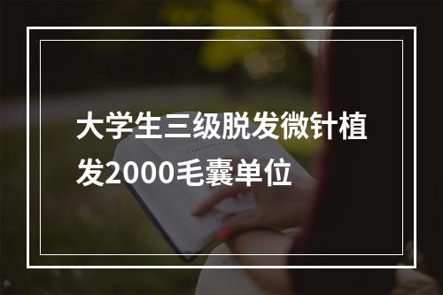 大学生三级脱发微针植发2000毛囊单位