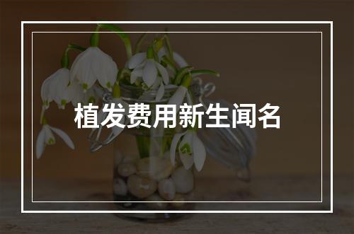 植发费用新生闻名