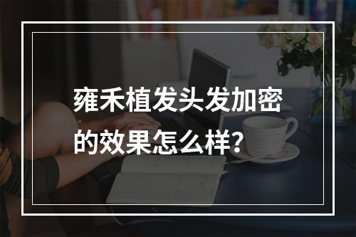 雍禾植发头发加密的效果怎么样？