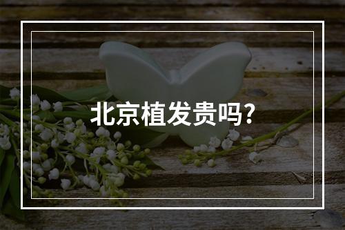 北京植发贵吗?