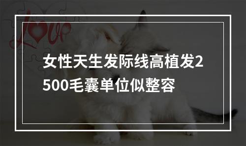 女性天生发际线高植发2500毛囊单位似整容