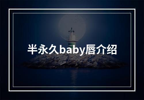 半永久baby唇介绍