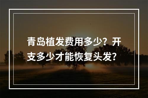 青岛植发费用多少？开支多少才能恢复头发？