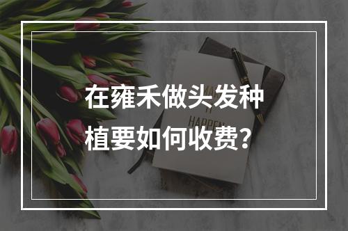 在雍禾做头发种植要如何收费？