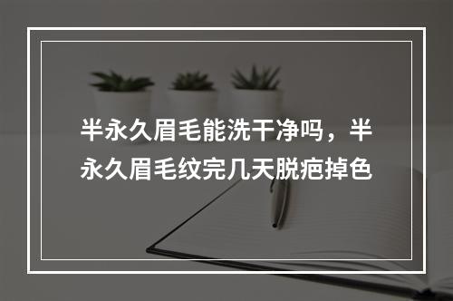 半永久眉毛能洗干净吗，半永久眉毛纹完几天脱疤掉色