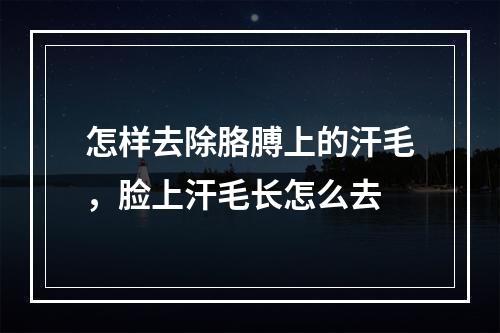 怎样去除胳膊上的汗毛，脸上汗毛长怎么去