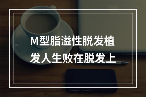 M型脂溢性脱发植发人生败在脱发上