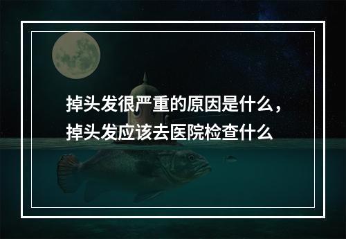 掉头发很严重的原因是什么，掉头发应该去医院检查什么