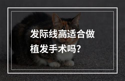 发际线高适合做植发手术吗？