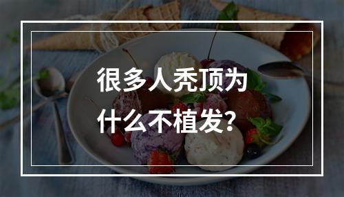 很多人秃顶为什么不植发？