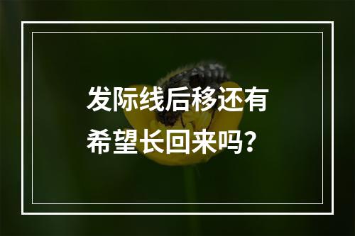 发际线后移还有希望长回来吗？