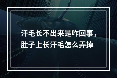 汗毛长不出来是咋回事，肚子上长汗毛怎么弄掉