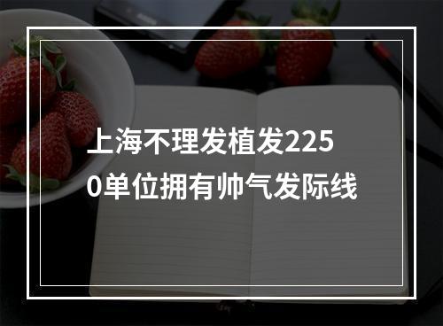 上海不理发植发2250单位拥有帅气发际线