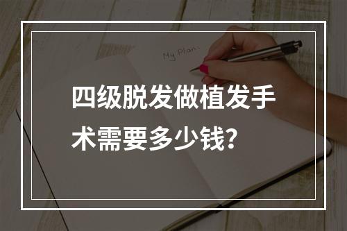 四级脱发做植发手术需要多少钱？