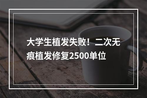 大学生植发失败！二次无痕植发修复2500单位