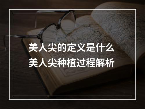 美人尖的定义是什么 美人尖种植过程解析