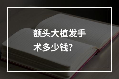 额头大植发手术多少钱？