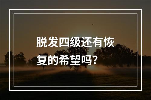 脱发四级还有恢复的希望吗？