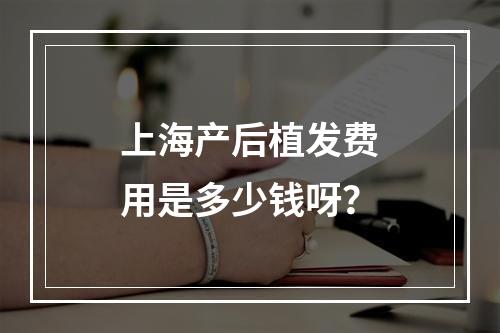 上海产后植发费用是多少钱呀？