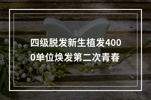 四级脱发新生植发4000单位焕发第二次青春